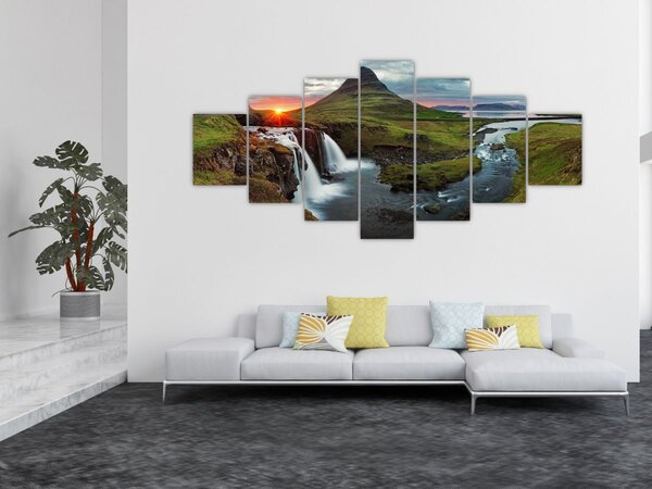 Obraz - Kirkjufell při západu slunce (210x100 cm)