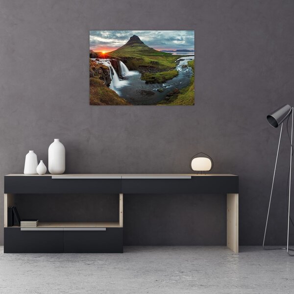 Obraz - Kirkjufell při západu slunce (70x50 cm)