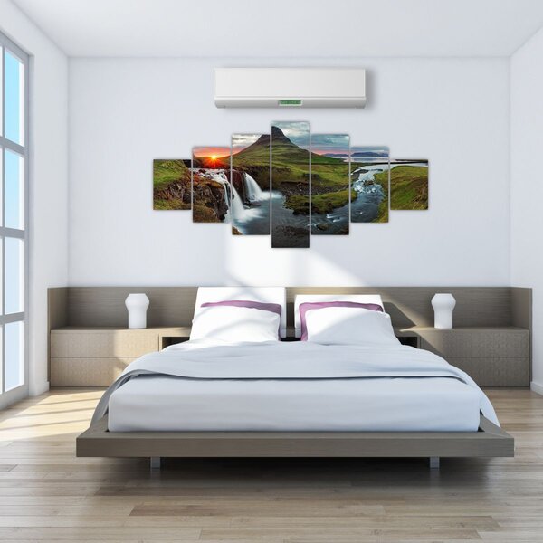 Obraz - Kirkjufell při západu slunce (210x100 cm)