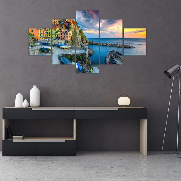 Obraz - Středomořská vesnice (125x70 cm)
