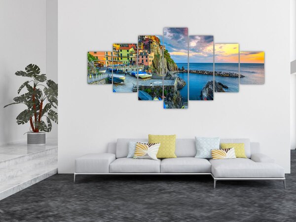 Obraz - Středomořská vesnice (210x100 cm)