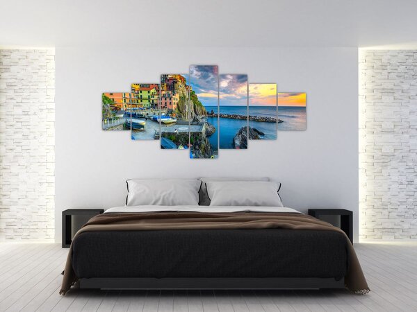 Obraz - Středomořská vesnice (210x100 cm)