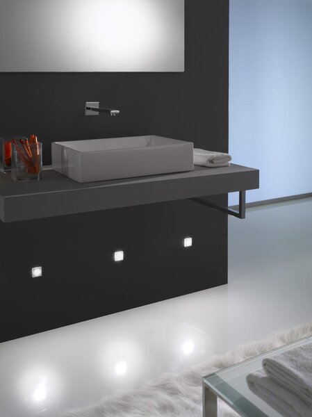 Linea Light 92262W00 Sand, čtvercové dekorativní LED svítidlo, 1x1W LED v teple bílé barvě světla, prům. 4cm, IP65