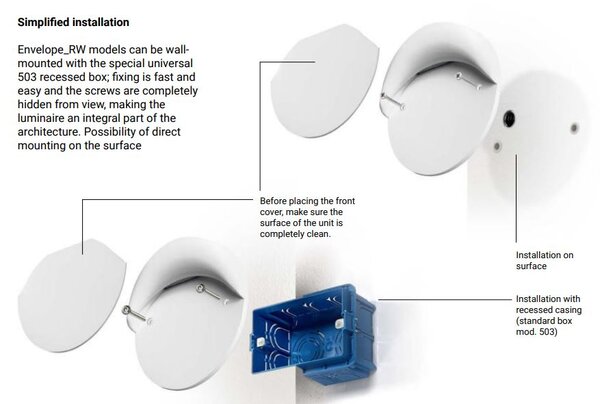Linea Light 77046W07 Envelope_RW orientační svítidlo na 230VAC, povrchová montáž, 2,5W LED 3000K, tm. šedá, průměr 13,2cm, IP66