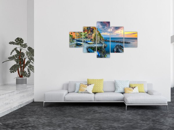 Obraz - Středomořská vesnice (125x70 cm)