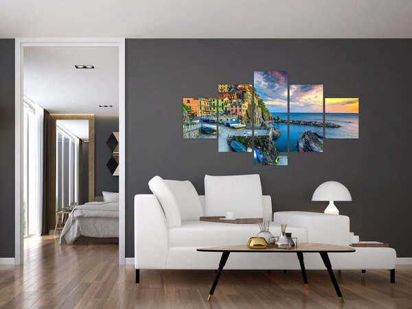 Obraz - Středomořská vesnice (125x70 cm)