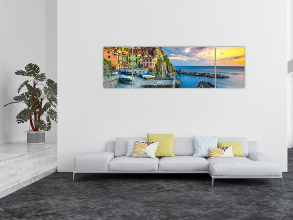 Obraz - Středomořská vesnice (170x50 cm)