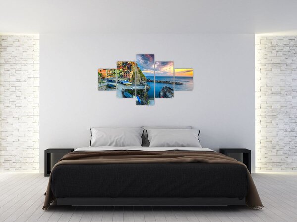 Obraz - Středomořská vesnice (125x70 cm)