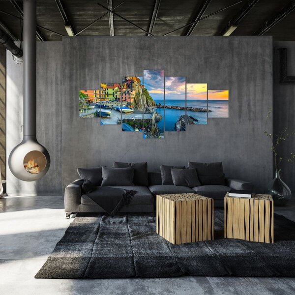 Obraz - Středomořská vesnice (210x100 cm)