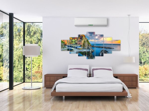 Obraz - Středomořská vesnice (210x100 cm)