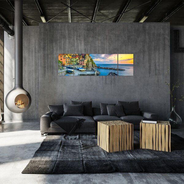 Obraz - Středomořská vesnice (170x50 cm)