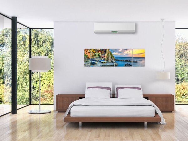 Obraz - Středomořská vesnice (170x50 cm)