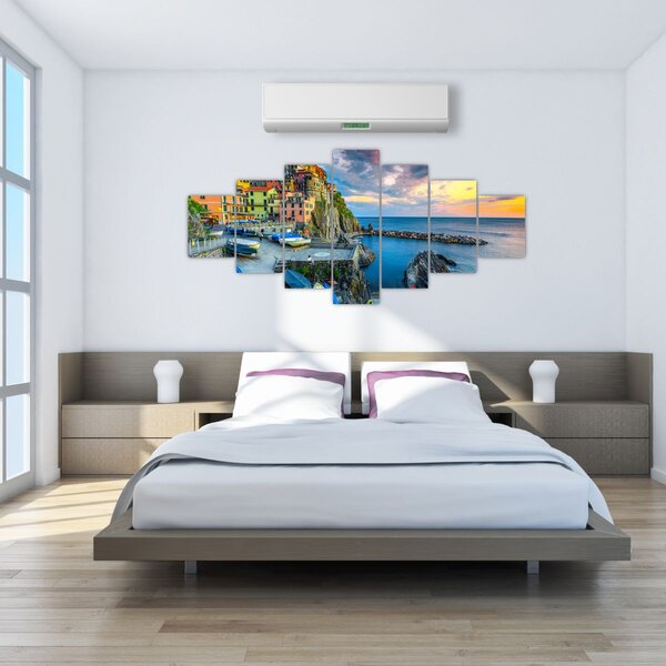 Obraz - Středomořská vesnice (210x100 cm)
