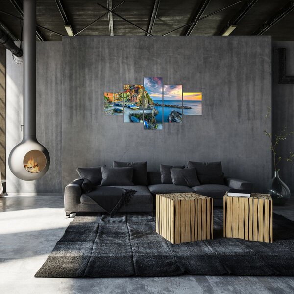 Obraz - Středomořská vesnice (125x70 cm)
