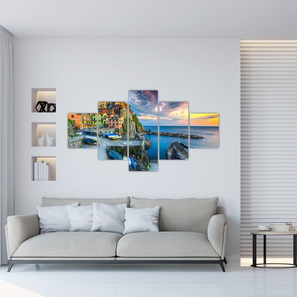 Obraz - Středomořská vesnice (125x70 cm)