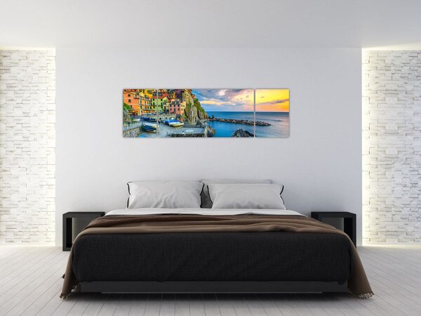 Obraz - Středomořská vesnice (170x50 cm)