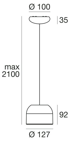 Linea Light 8420 Outlook_P, minimalistické závěsné svítidlo, 11W LED 3000K, prům. 12,7cm