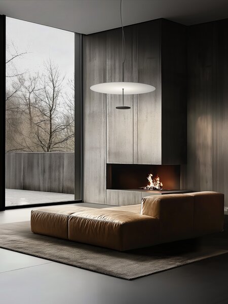 Linea Light CA088DBBMDI Stilo_P, závěsné svítidlo pro nepřímé osvětlení, 32W LED 2700K, bílá/černá, prům. 74,5cm