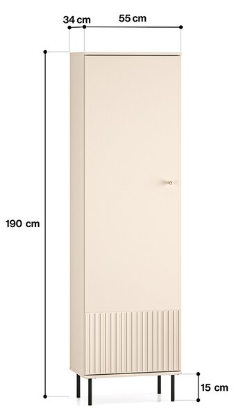 Úzká šatní skříň 55 FAREL - kašmír