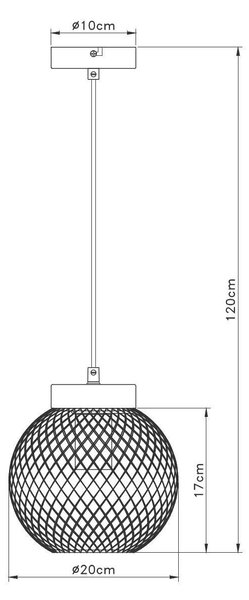 ZÁVĚSNÉ SVÍTIDLO, 20/120 cm Globo - Online Only svítidla, Online Only