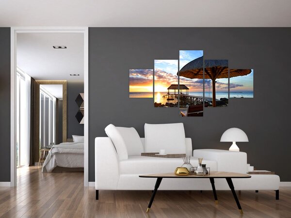 Obraz - Západ slunce na Mauriciu (125x70 cm)