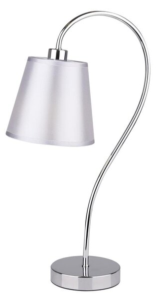 Stolní moderní lampička LUK - 1xE14, 40W, chromovaná / šedostříbrná