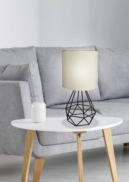 Stolní lampička v loftovém stylu GRAF - 1xE27, 60W, černá / bílá