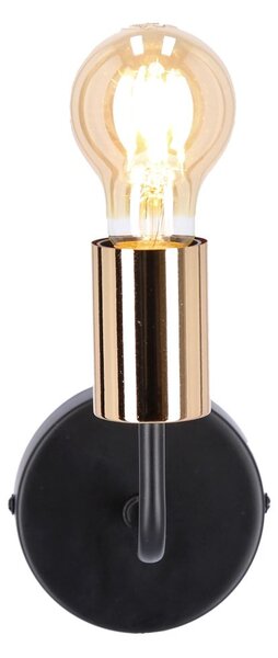 Nástěnné industriální svítidlo SPILL - 1xE27, 60W, černé / zlaté