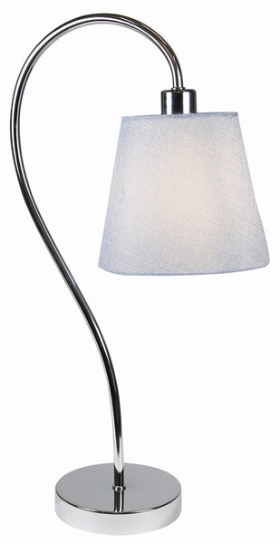 Stolní moderní lampička LUK - 1xE14, 40W, chromovaná / šedostříbrná