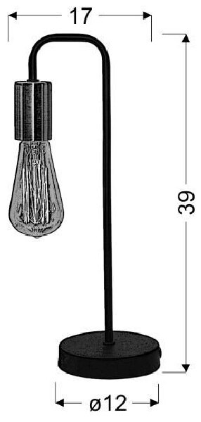 Stolní retro lampa HERPE - 1xE27, 60W, černá / měděná