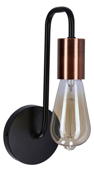 Nástěnné retro osvětlení HERPE - 1xE27, 60W, černé / měděné