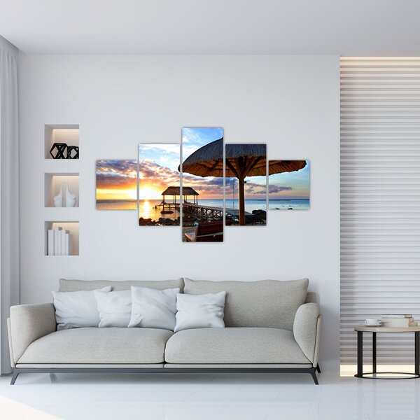 Obraz - Západ slunce na Mauriciu (125x70 cm)