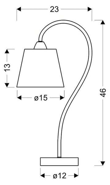 Stolní moderní lampička LUK - 1xE14, 40W, chromovaná / šedostříbrná
