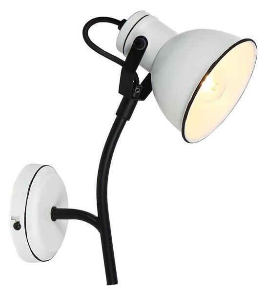 Moderní nástěnná lampa ZUMBA - 1xE14, 40W, bílá / černá