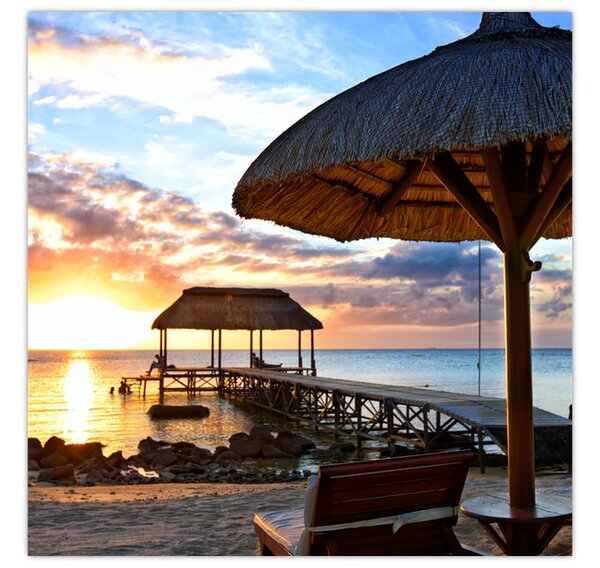 Obraz - Západ slunce na Mauriciu (30x30 cm)
