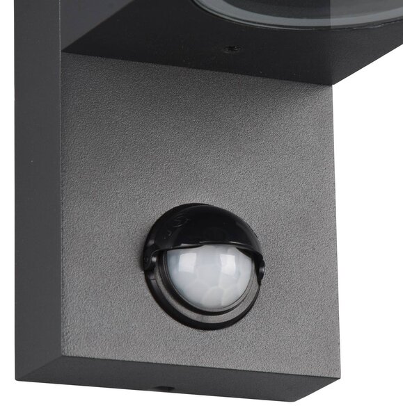 Trio Lighting Venkovní Roya 2 zdroje senzor, kulaté antracit, stmívatelný, Černá, Hliník, Moderní
