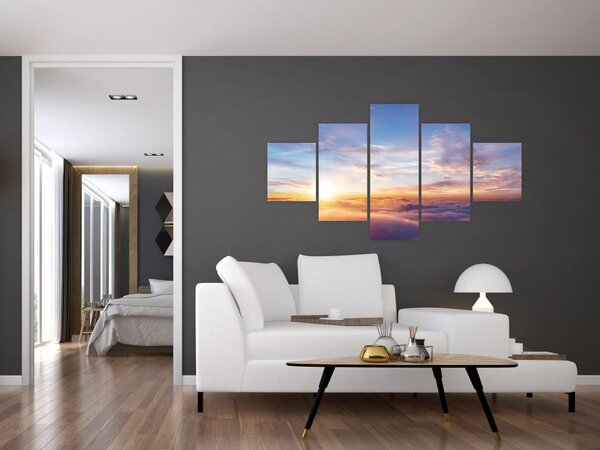 Obraz - Západ slunce nad mraky (125x70 cm)