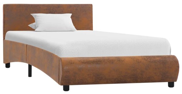 Rám postele hnědý umělá kůže 100 x 200 cm