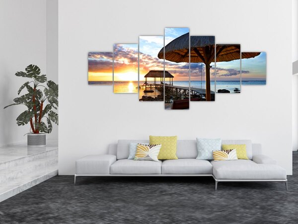 Obraz - Západ slunce na Mauriciu (210x100 cm)
