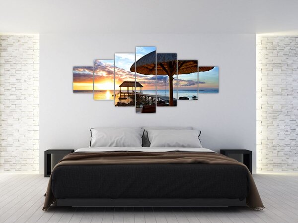 Obraz - Západ slunce na Mauriciu (210x100 cm)