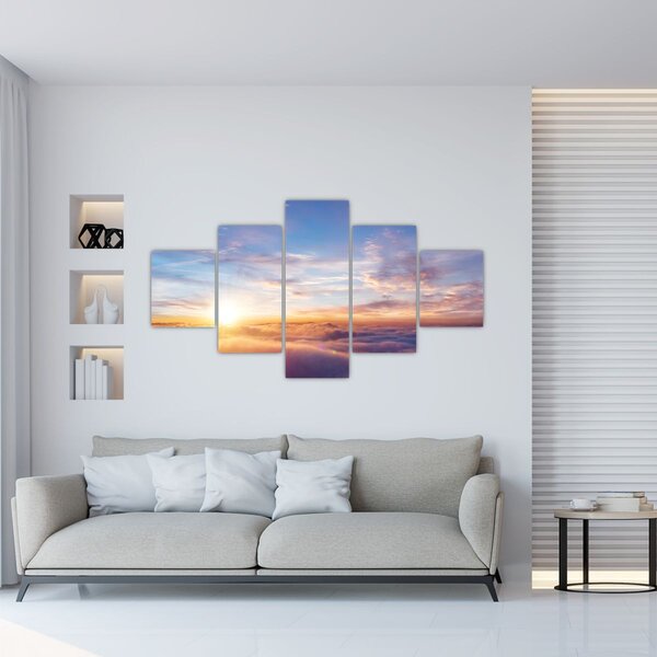 Obraz - Západ slunce nad mraky (125x70 cm)