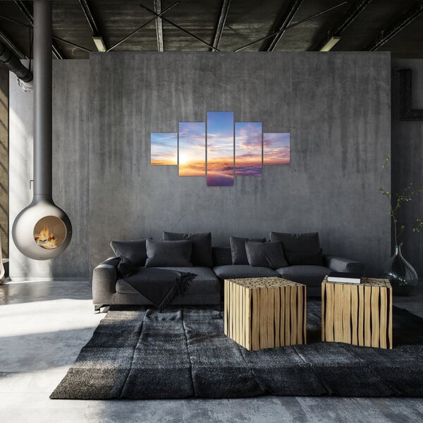 Obraz - Západ slunce nad mraky (125x70 cm)