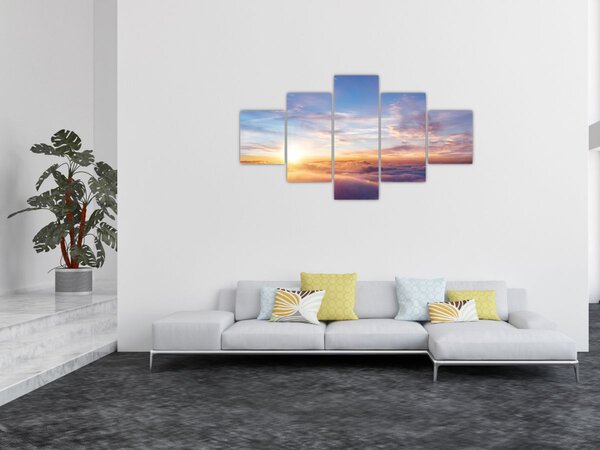 Obraz - Západ slunce nad mraky (125x70 cm)