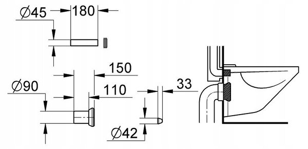 Lineární odtok Grohe 18 cm