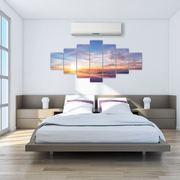 Obraz - Západ slunce nad mraky (210x100 cm)