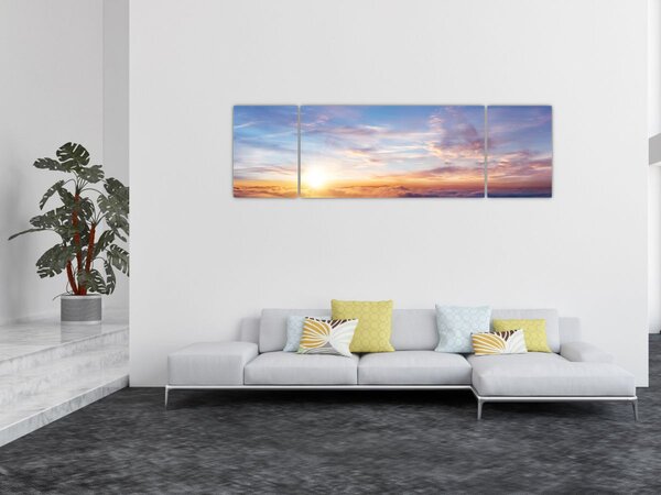 Obraz - Západ slunce nad mraky (170x50 cm)