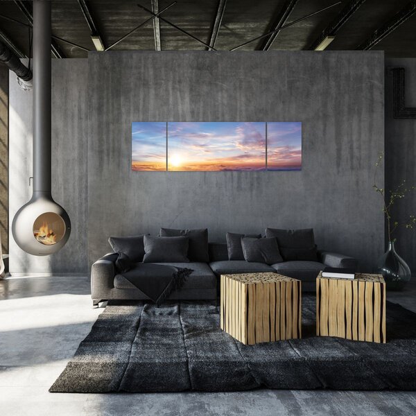 Obraz - Západ slunce nad mraky (170x50 cm)