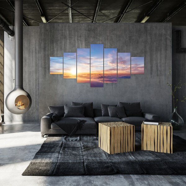 Obraz - Západ slunce nad mraky (210x100 cm)