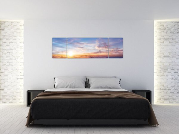 Obraz - Západ slunce nad mraky (170x50 cm)