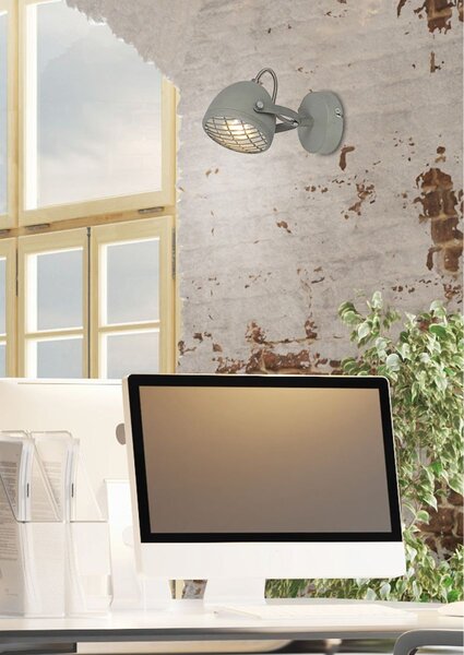 Nástěnné industriální bodové svítidlo PENT - 1xGU10, 50W, šedé
